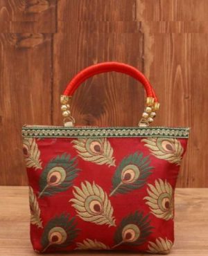 Peacock Feather Hand Bag