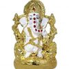 Polyresin Ganesha Statue White & Gold