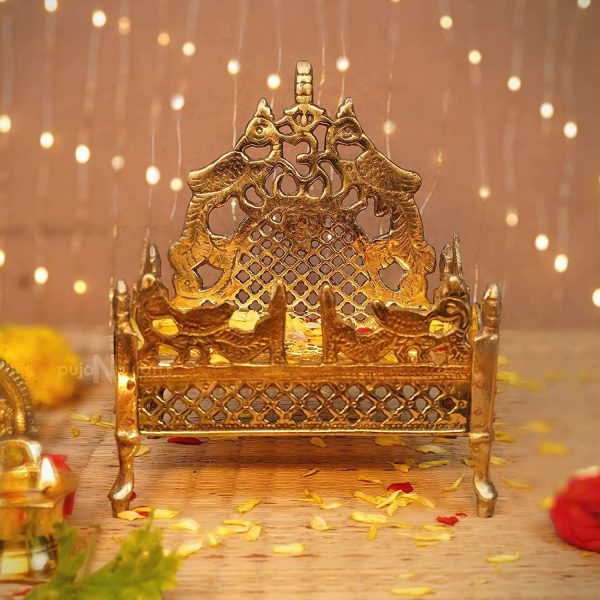Pure Heavy Brass Singhasan for Placing God Idols