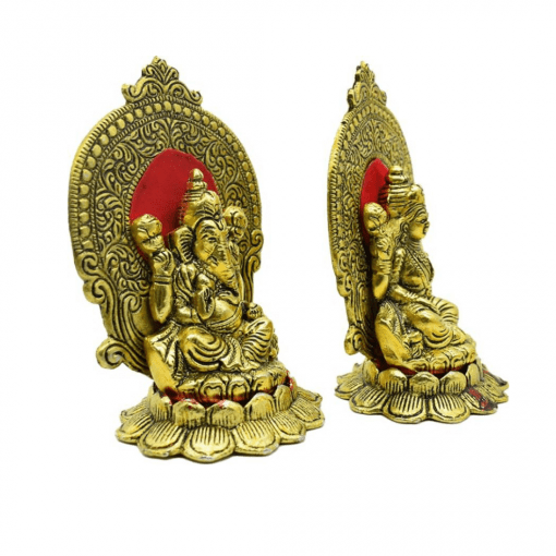 Metal Lakshmi Ganesh Murti  Idol for Home Puja - Image 3