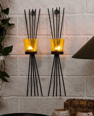 Set of 2 Wall Hanging Tealight Light Holder