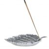 Silver Incense Holder in Big Leaf Design