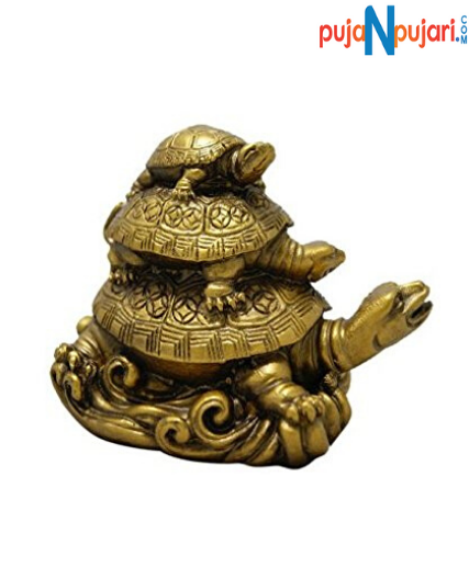 Three Tiered Tortoises Statue for Vastu - Puja N Pujari