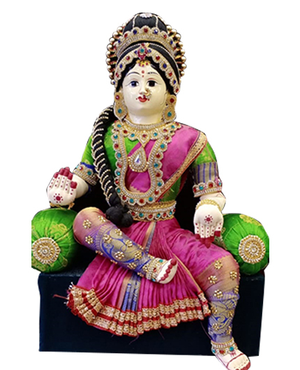 Lakshmi Idol For Varalakshmi Vratham In Pink Saree -Puja N Pujari