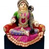 Varamahalakshmi Idol with Ornaments in Pink and Green saree