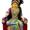 Varamahalakshmi Idol With Ornaments in Green And Red Saree