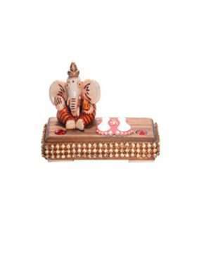 Wooden Car Dashboard Idol Ganesha