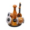 Wooden Drum Veena Playing Set Showpiece