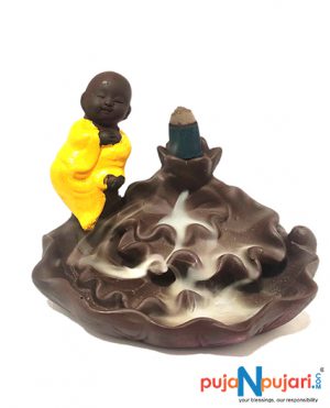 Yellow Monk Buddha Waterfall Smoke Fountain