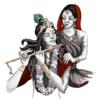 Krishna with Radha Wall Sticker