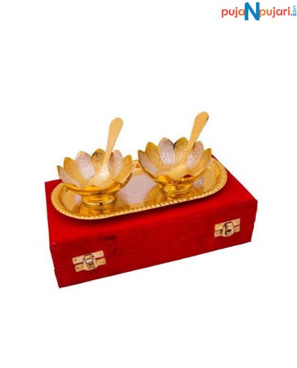 silver-and-gold-plated-wedding-bowl-setSilver and Gold Plated Wedding Bowl Set - Puja N Pujari