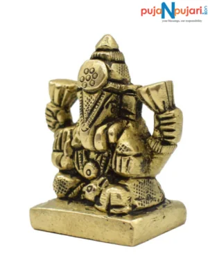 Brass Lord Ganesha Idol for Good Luck -Puja N Pujari