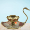 Brass Diya Lamp Kuber Deepak With Swan Design- Puja N Pujari