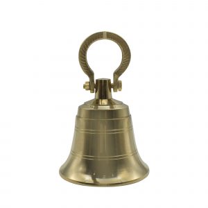 Brass Hanging Bell Solid Bell with Deep Sound For Wall & Door Mandir Temple- Small