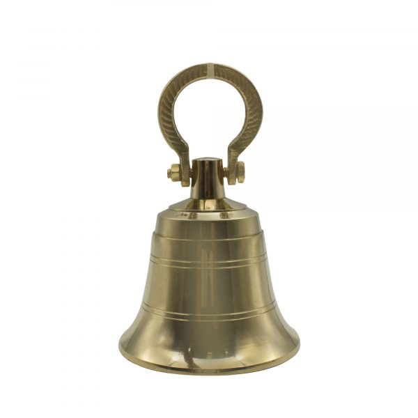 Brass Hanging Bell Solid Bell with Deep Sound For Wall & Door Mandir Temple- Small