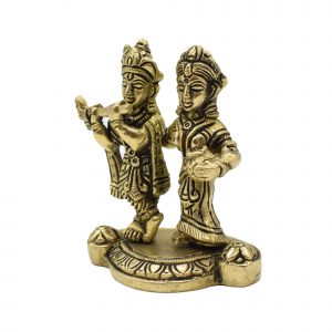 Brass Radha Krishna Showpiece Idol for Home Decor & Gifting