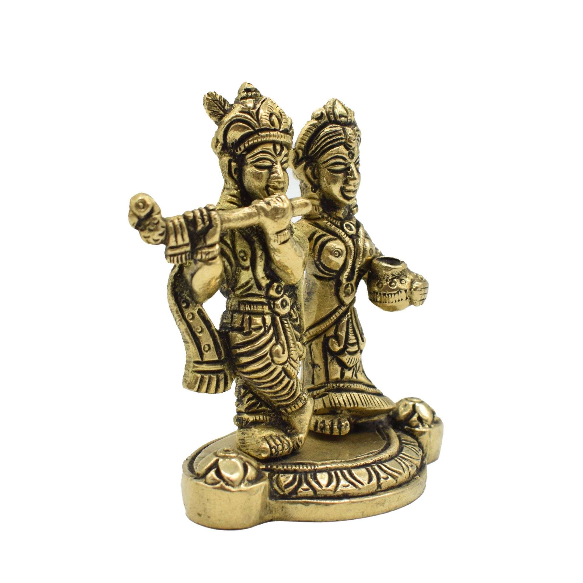 Brass Radha Krishna Showpiece Idol for Home Decor & Gifting