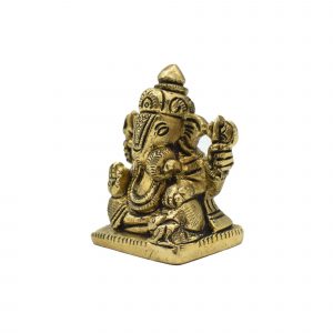 Sitting Brass Ganesha Idol