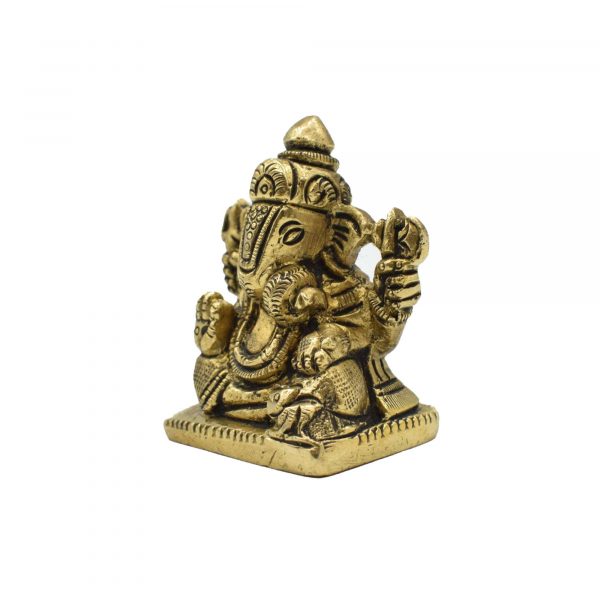 Sitting Brass Ganesha Idol