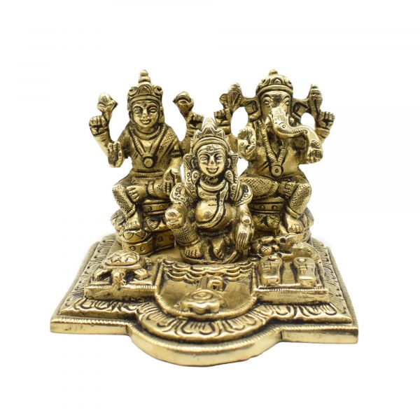 Brass Shiva Parivar Idol with Ganesha and Karthikey