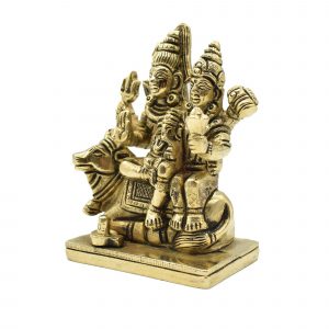 Shiva Parvati Sitting On Nandi Brass Idol
