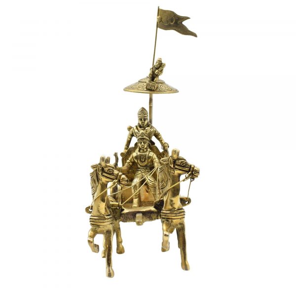 Krishna Arjun Rath Brass Statue Decorative Showpiece