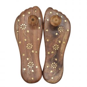 andwork Wearable Wooden Chappal For Mandir Big Size