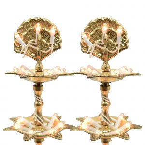 Premium 5 Layer New Electric Gold LED Bulb Lights Diya Deep Deepak for Pooja