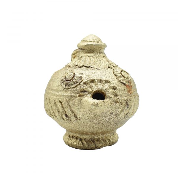 Handmade Brown Mud Diya Deepam with Handle for Diwali Decoration