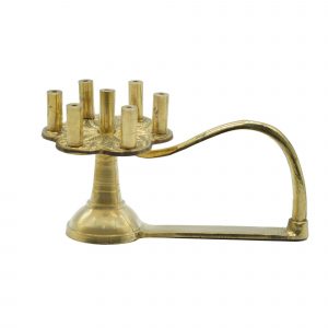 Long Wicks Arati Brass Diya For Puja with Handle