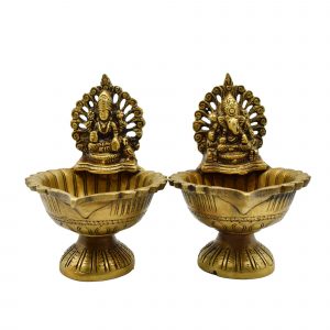 Brass Diwali Diya Kuber Diya Pooja Deepak (Set of 2)