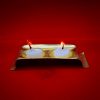 Brass Rectangular Ghee Diya Holder- Small