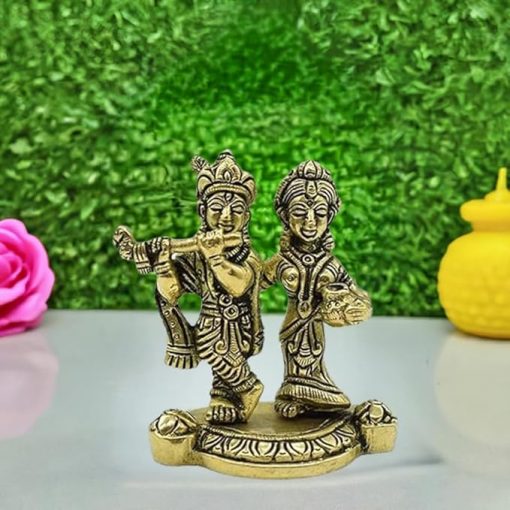 Brass Radha Krishna Showpiece Idol for Home Decor Gifting - Image 5