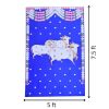 Backdrop for House Warming Decoration Blue Colour Cow Design Festival Backdrop Decoration Clothes