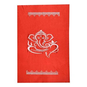 Backdrop for House Warming Decoration Red Colour Ganesh Design Festival Backdrop Decoration Clothes