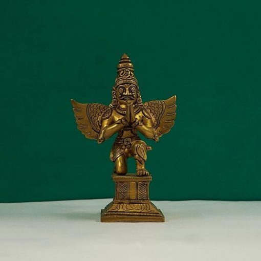 Brass Garuda sitting  Garudan / Garudar Vahana of Vishnu - Image 5
