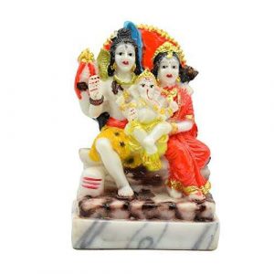 Shiva Family Statue for Pooja - Lord Shiva Parivar Murti for Home Temple