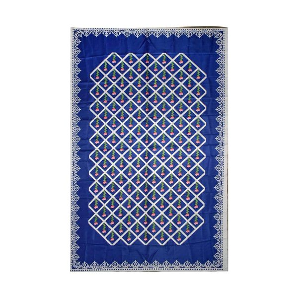 Blue Kolam Toran Design Backdrop Cloth for Decoration Pooja and All Festivals