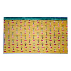 Yellow Kolam Design Backdrop Cloth for Decoration Pooja and All Festivals