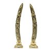 Ganesha On Elephant Tusks Brass Sculpture