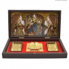 Gold Plated Radha Krishna Photo Frame with Charan Paduka