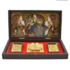 Gold Plated Radha Krishna Photo Frame with Charan Paduka