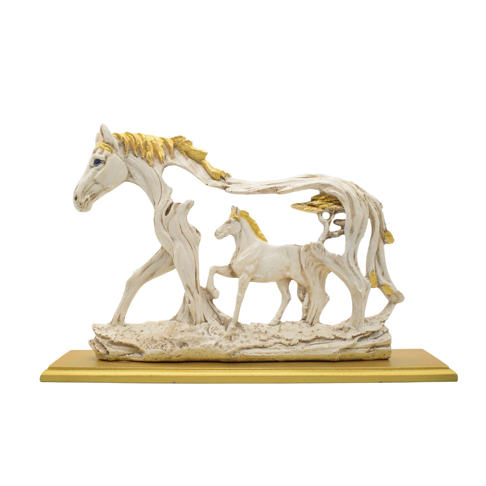 Horse Statue Showpiece with Baby Animal Figurine » Puja N Pujari - Book Pandit for Puja, Astrologer & Temple Services Online