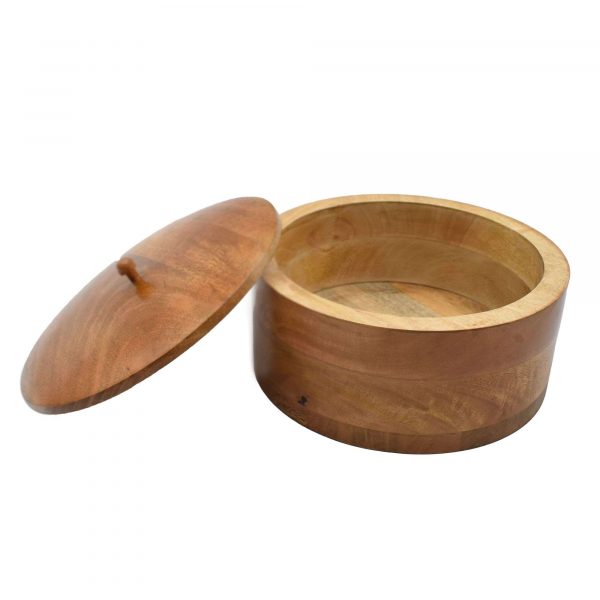 Wooden Round Chapati Container Roti Box
