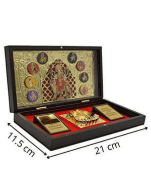 Maa Durga Photo Frame with Charan Paduka - Puja N Pujari