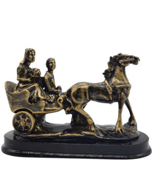 Couple on Horse Polyresin Showpiece