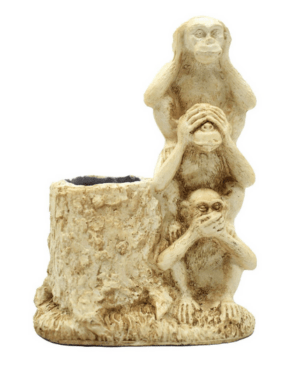 Three Wise Monkeys Polyresin Statue Showpiece - Puja N Pujari