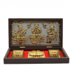 Lakshmi Ganesh Saraswati Frame with Charan Paduka