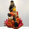 varamahalakshmi doll with full decoration in orange