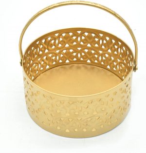 Metal Flower Basket With Handle